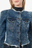 Retrofête Light Wash Denim Distressed Jacket Size XS