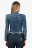 Retrofête Light Wash Denim Distressed Jacket Size XS
