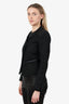 Maje Black Leather Detail Single Breasted Jacket Size 36