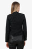 Maje Black Leather Detail Single Breasted Jacket Size 36