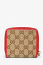 Gucci GG Supreme Canvas/Red Leather Compact Wallet