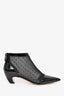 Christian Dior Black Patent Toe Mesh Dot Booties Size 38