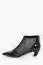 Christian Dior Black Patent Toe Mesh Dot Booties Size 38