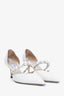 Jimmy Choo White Patent Leather Pearl Aurelie 65 Pumps Size 38
