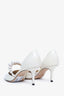Jimmy Choo White Patent Leather Pearl Aurelie 65 Pumps Size 38