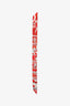 Hermes Red/White Silk Twilly