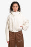 Fendi White/Brown FF Reversible Jacket with Detachable Hood Size M