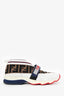 Fendi Brown/White Mesh Zucca Socks Rockoko Sneakers Size 37