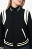 Saint Laurent Black/White Wool/ Leather Varsity 'Teddy' Jacket Size 34
