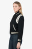 Saint Laurent Black/White Wool/ Leather Varsity 'Teddy' Jacket Size 34