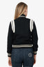 Saint Laurent Black/White Wool/ Leather Varsity 'Teddy' Jacket Size 34