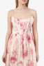 Zimmermann Pink/White Linen Floral Maxi Dress Size 2