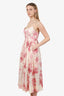 Zimmermann Pink/White Linen Floral Maxi Dress Size 2