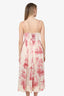 Zimmermann Pink/White Linen Floral Maxi Dress Size 2
