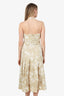 Veronica Beard Beige/White Floral Linen Midi Halter Dress Size 6