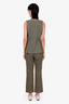 Veronica Beard Green Cotton Vest + Pant Set Size 8/6