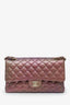 Pre-Loved Chanel™ 20B Purple Quilted Iridescent Lambskin Medium Classic Double Flap Bag