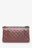 Pre-Loved Chanel™ 20B Purple Quilted Iridescent Lambskin Medium Classic Double Flap Bag