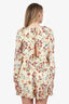 Maje Cream Silk Floral Long Sleeve Mini Dress Size 40