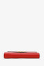 Gucci Red Calfskin GG Marmont Chain Wallet