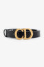 Christian Dior Black Calfskin Leather Saddle Belt