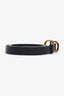 Christian Dior Black Calfskin Leather Saddle Belt
