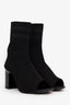 Alexander Wang Black Knit Peep Toe Boots Size 39