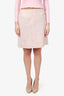 Pre-Loved Chanel™ Spring 2016 Pink Tweed Iridescent Lined Midi Skirt Size 48