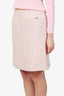 Pre-Loved Chanel™ Spring 2016 Pink Tweed Iridescent Lined Midi Skirt Size 48