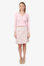 Pre-Loved Chanel™ Spring 2016 Pink Tweed Iridescent Lined Midi Skirt Size 48