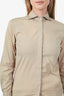 Brunello Cucinelli Brown Cotton Monili Trim Button Up Top Size XXS