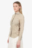 Brunello Cucinelli Brown Cotton Monili Trim Button Up Top Size XXS