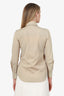 Brunello Cucinelli Brown Cotton Monili Trim Button Up Top Size XXS