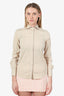 Brunello Cucinelli Beige Cotton Monili Trim Button Up Top Size XXS