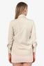Brunello Cucinelli Beige Cotton Monili Trim Button Up Top Size XXS
