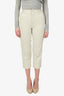 Brunello Cucinelli Beige Cotton High-Waisted Straight Leg Pants Size 0