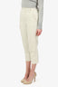 Brunello Cucinelli Beige Cotton High-Waisted Straight Leg Pants Size 0