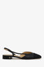 Pre-Loved Chanel™ Black Leather Slingback Heels Size 39