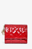 Christian Dior 2019 Red Patent Cannage Leather Lady Lotus Wallet
