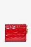 Christian Dior 2019 Red Patent Cannage Leather Lady Lotus Wallet