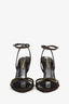 Saint Laurent Brown Satin Embellished Pointed Toe Heels Size 37.5