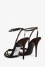 Saint Laurent Brown Satin Embellished Pointed Toe Heels Size 37.5