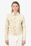 Celine Cream Corduroy Triomphe Button Jacket Size M