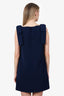 Carolina Herrera Blue Floral-Embroidered 'Shift 'Dress Size 4