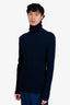 Bottega Veneta Blue Ribbed Knit Turtleneck Sweater Size 46 Mens