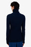 Bottega Veneta Blue Ribbed Knit Turtleneck Sweater Size 46 Mens