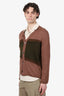 Comme des Garcons Brown Wool Contrasting Panels Cardigan Size L Mens