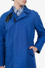 Berluti Blue Leather Trimmed Zip Up Coat Size 48 Mens