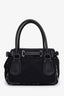 Burberry Black Nylon Leather Trimmed Top Handle Bag