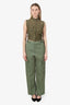 Jil Sander Green Wool Pocket Detail Trousers Size 44
